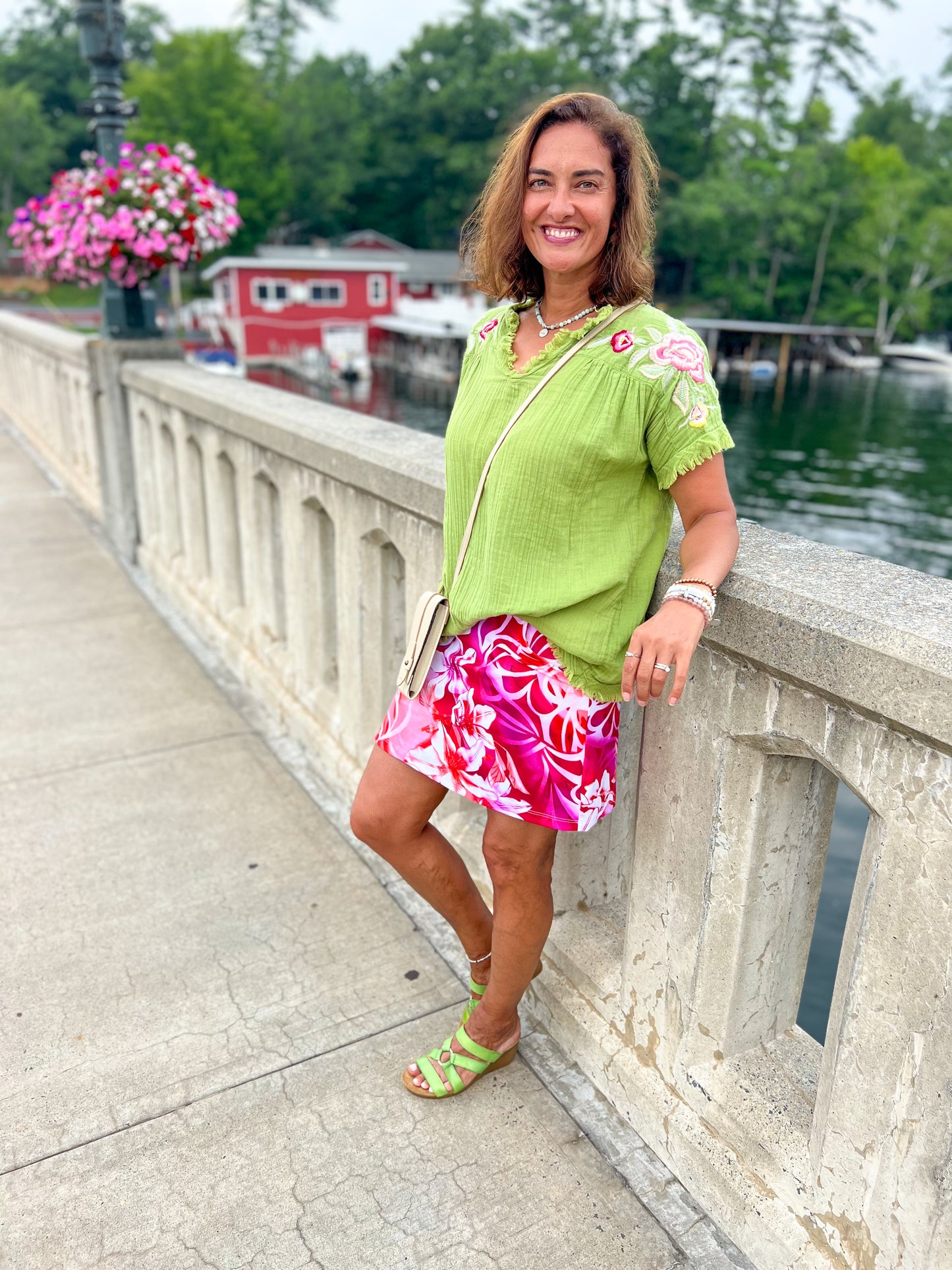 Tenerife Skort in Pink Belles Fleur