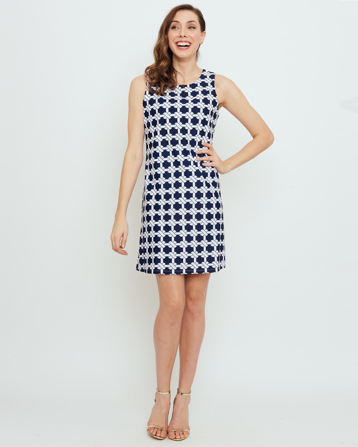 Capri Sheath Dress in Navy Nautical Knots