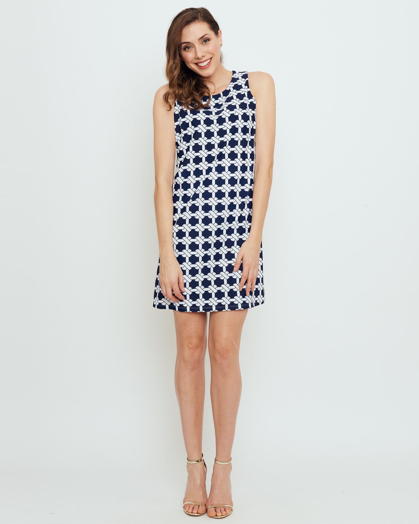 Capri Sheath Dress in Navy Nautical Knots