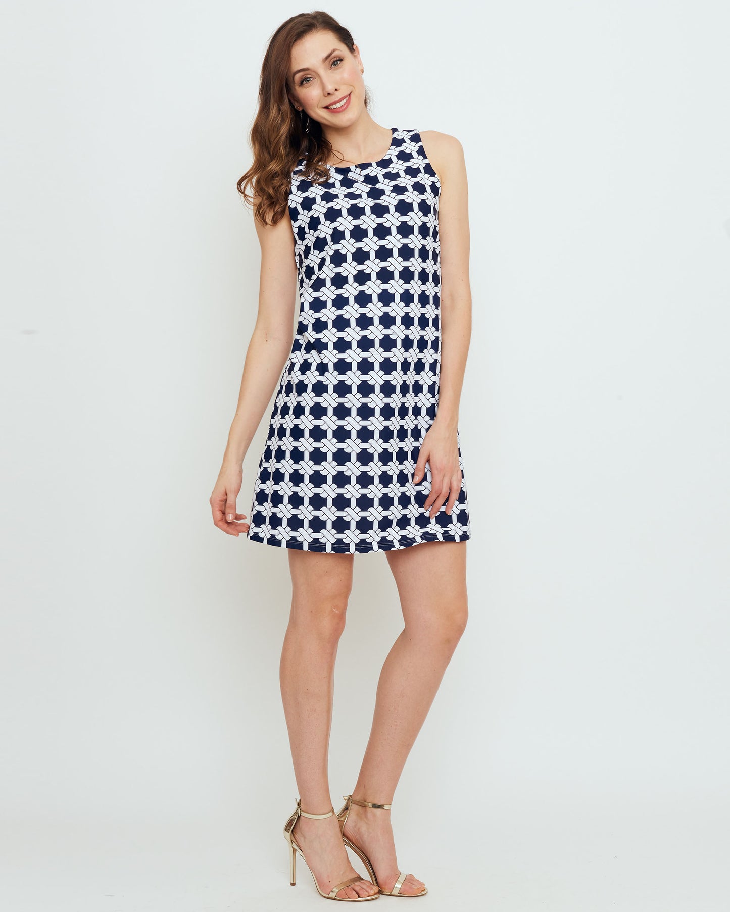 Capri Sheath Dress in Navy Nautical Knots