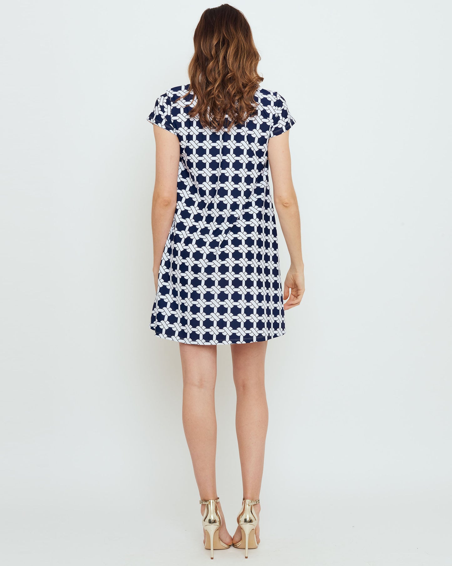 Ibiza T-Shirt Dress in Navy Nautical Knots