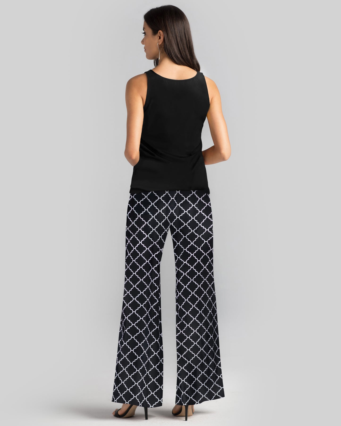 Salina Flare Leg Pant in Black and White Terrace Tiles