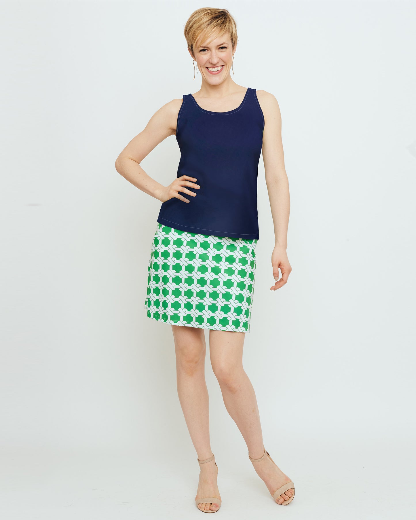 Tenerife Skort in Green Nautical Knots